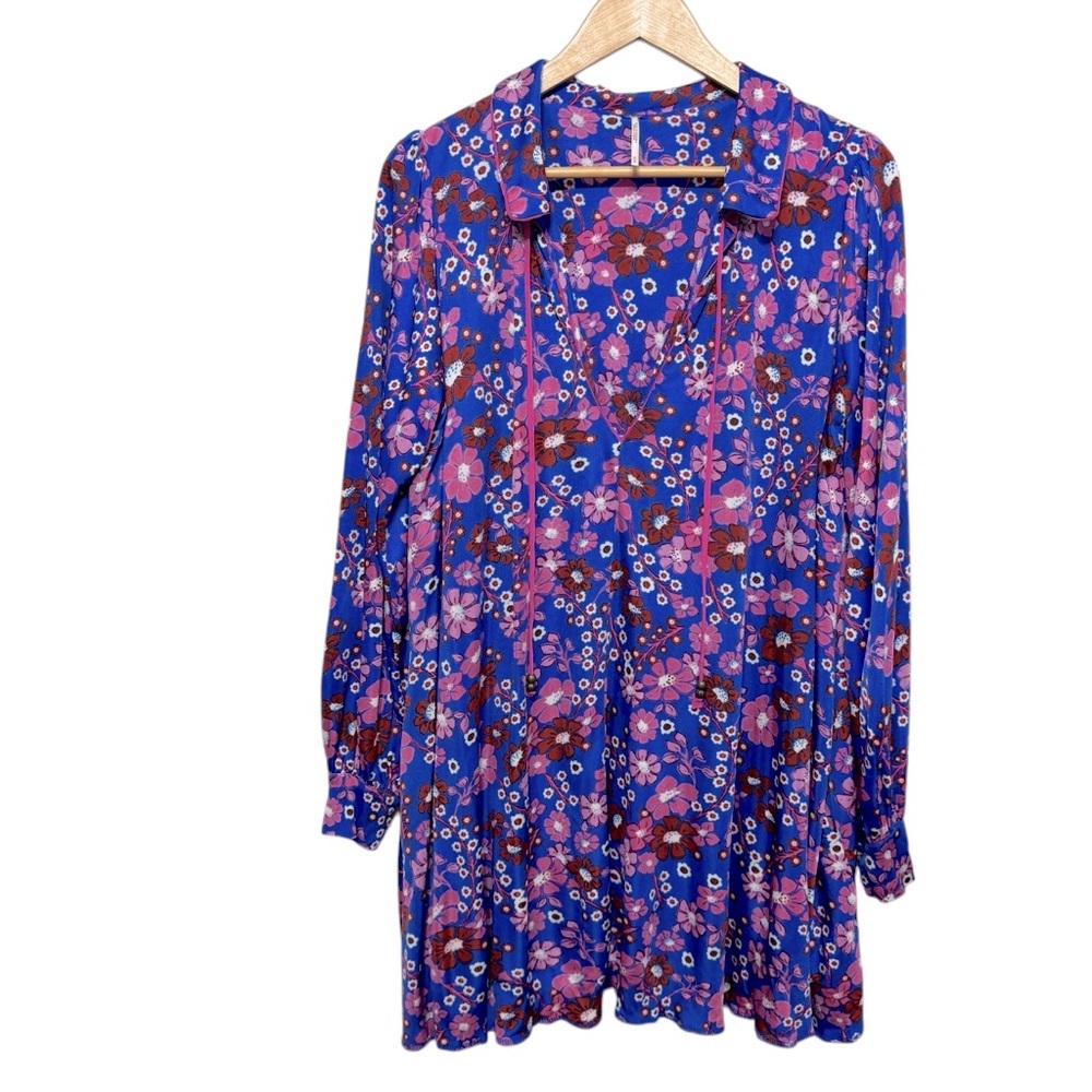 Free People Daisy Jane Botanical Combo Floral Print Mini Dress Size Medium‎ - Picture 3 of 8
